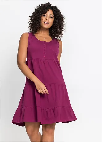 Robe courte en jersey coton, Couleur: prune