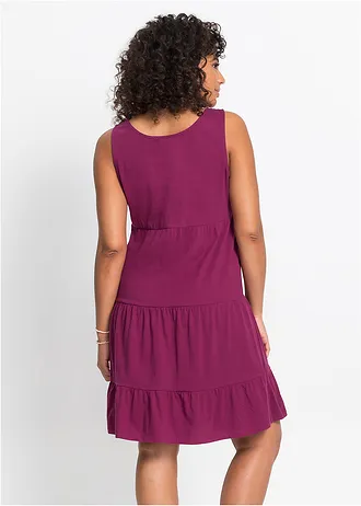 Robe courte en jersey coton, Couleur: prune