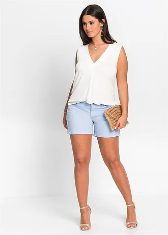 Top in een zachte viscosemix, Kleur: wolwit