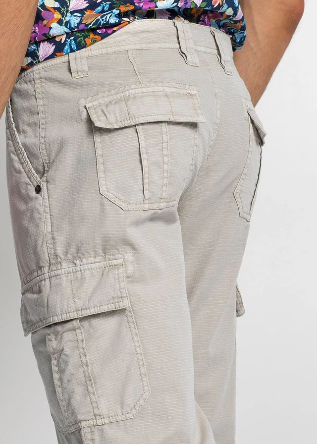 Dlouhé cargo bermudy, Regular Fit, z čisté bavlny • kamenná šedá • bonprix obchod