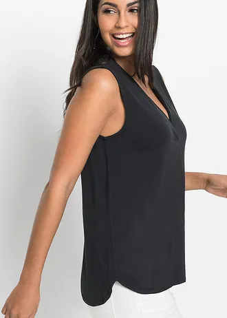 Top doux en jersey viscose • noir • Boutique bonprix