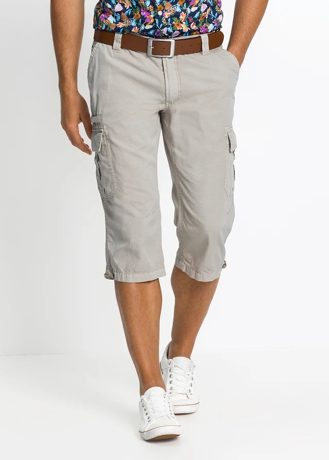 Bermuda long poches cargo regular 100% coton • gris pierre • product-page.page-title-suffix