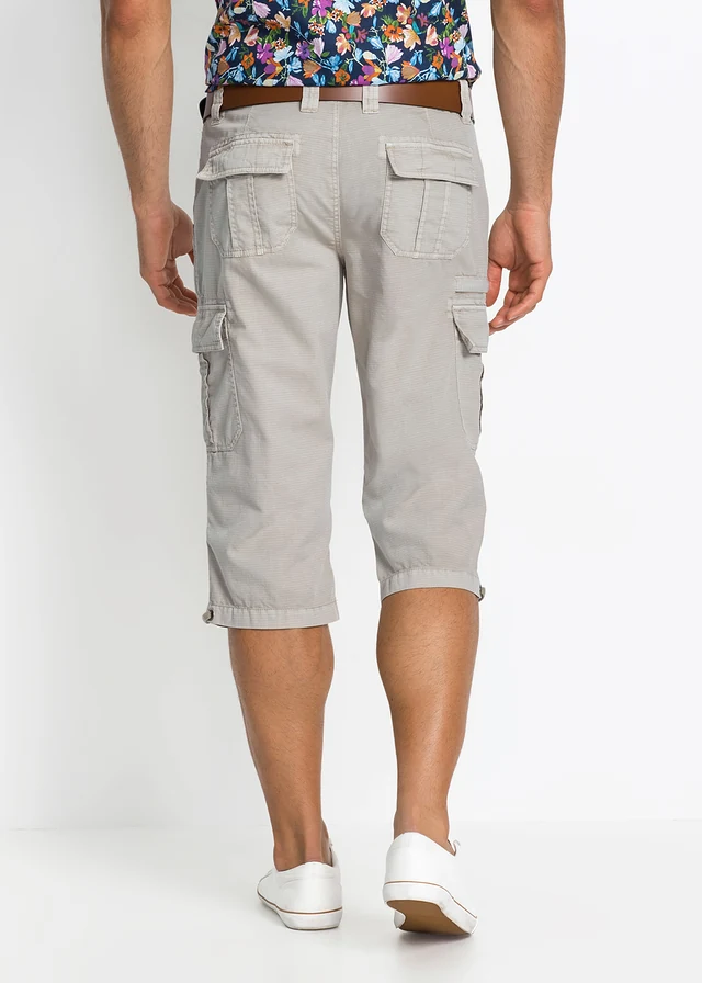 Dlouhé cargo bermudy, Regular Fit, z čisté bavlny • kamenná šedá • bonprix obchod