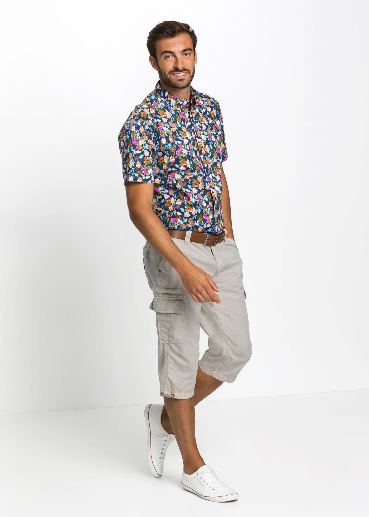 Bermuda long poches cargo regular 100% coton • gris pierre • product-page.page-title-suffix