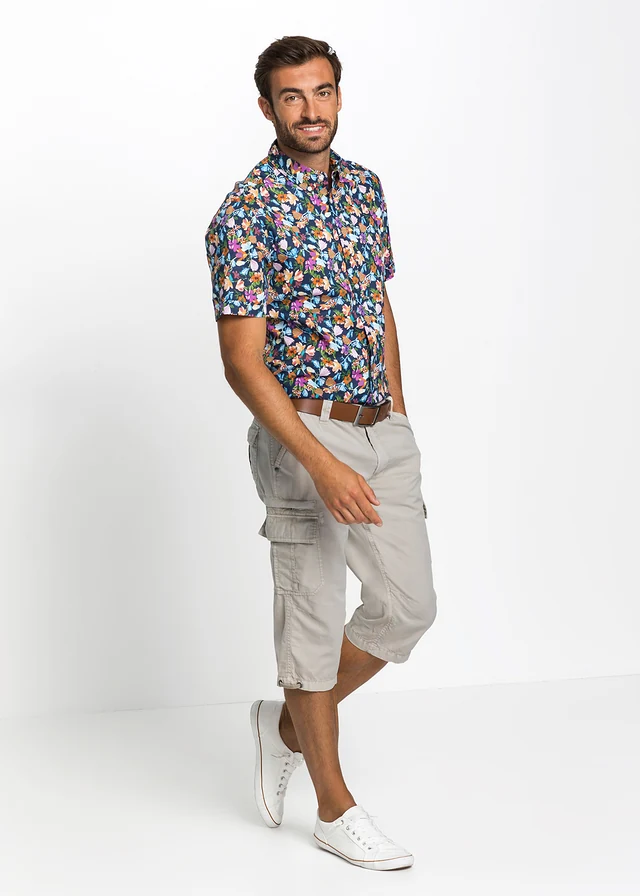 Bermuda long poches cargo regular 100% coton • gris pierre • product-page.page-title-suffix