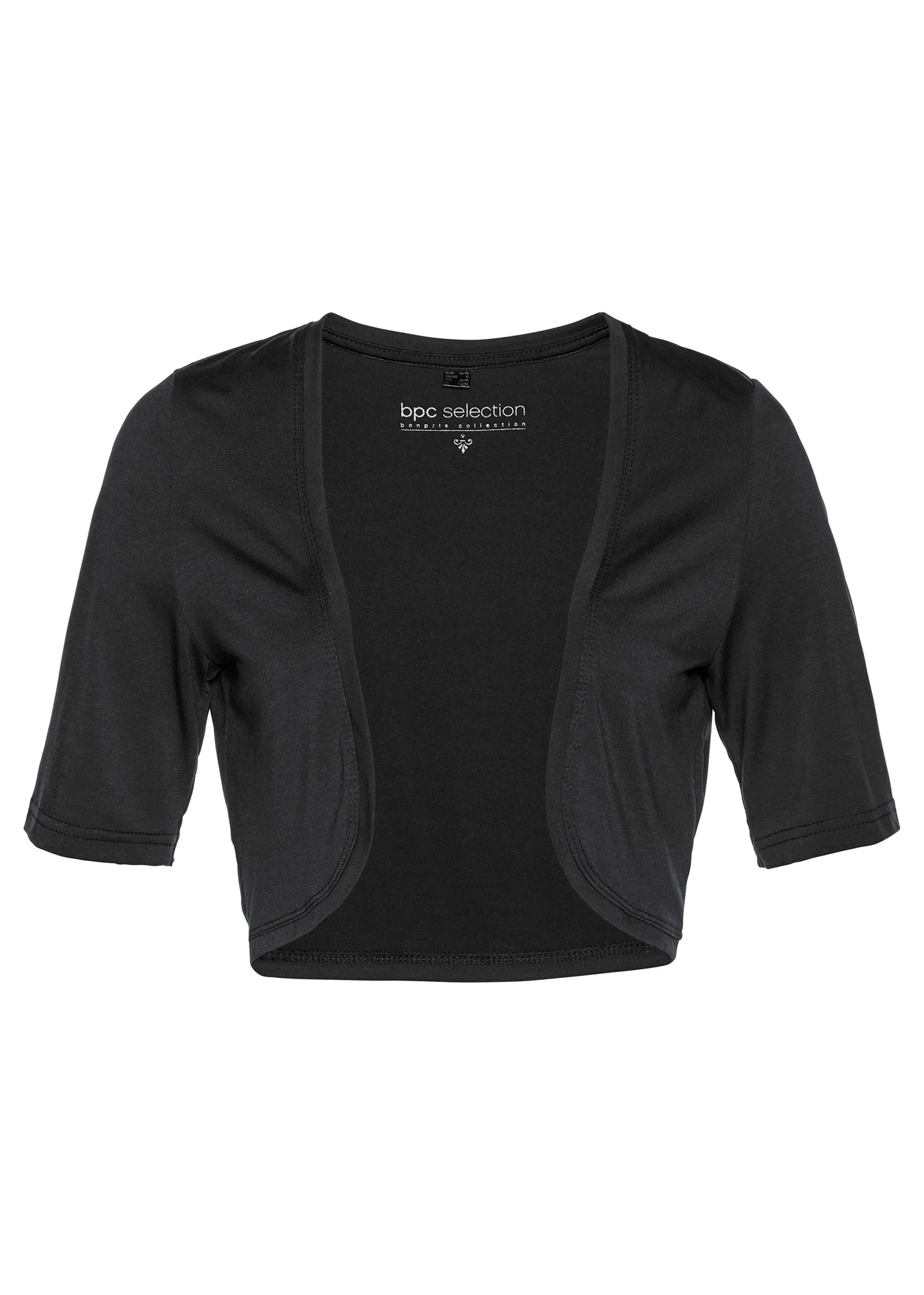 Bolerko T-shirtowe • czarny • sklep bonprix