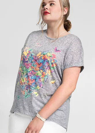 Shirt met vlinderprint • roze gedessineerd plus size • bonprix online shop