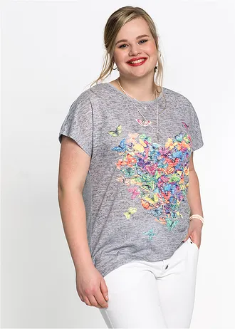Shirt met vlinderprint • roze gedessineerd plus size • bonprix online shop