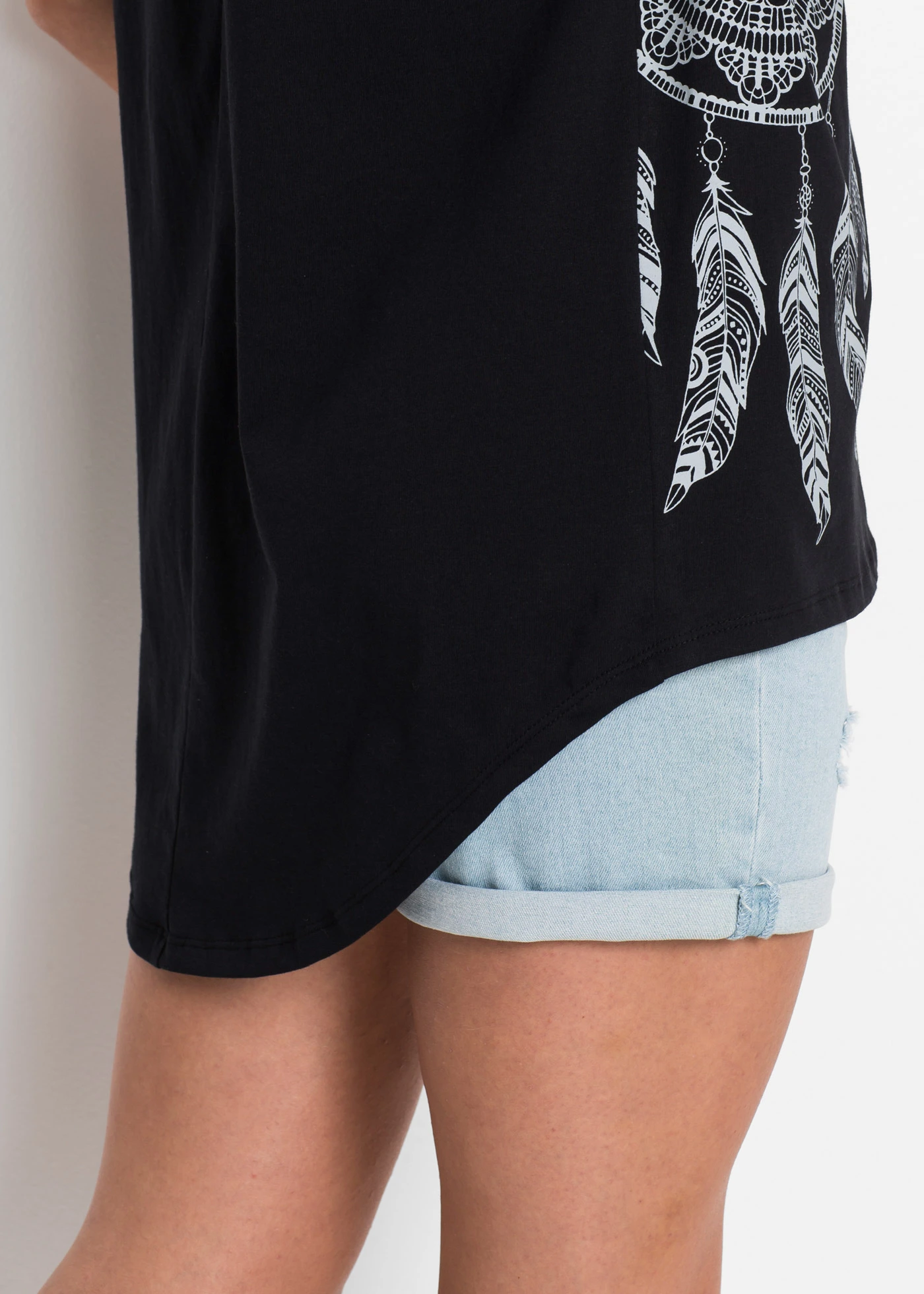 Tričko s potiskem • černo-ocelově šedá s natištěným lapačem snů • bonprix obchod