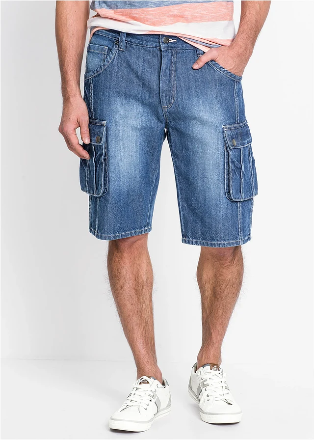 Bermuda cargo en jean, regular • bleu denim • product-page.page-title-suffix