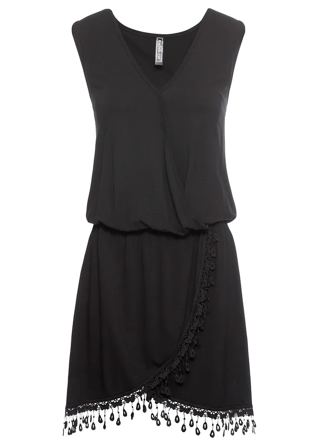 Žerzejové šaty ze splývavé viskózy • černá • bonprix obchod