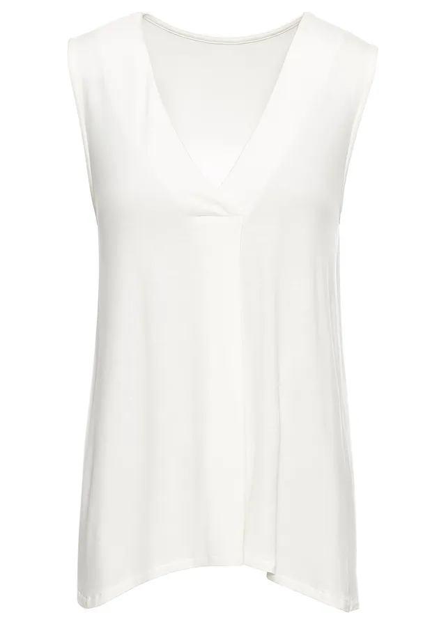 Top doux en jersey viscose • ecru • Boutique bonprix