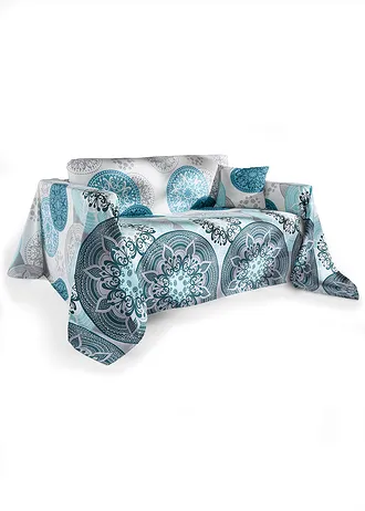 Přehoz na postel s ornamenty • petrolejovo-mátová • bonprix obchod