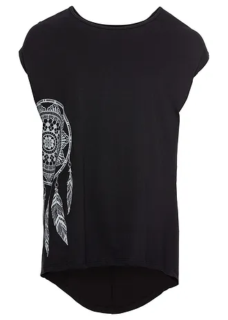 Tričko s potiskem • černo-ocelově šedá s natištěným lapačem snů • bonprix obchod