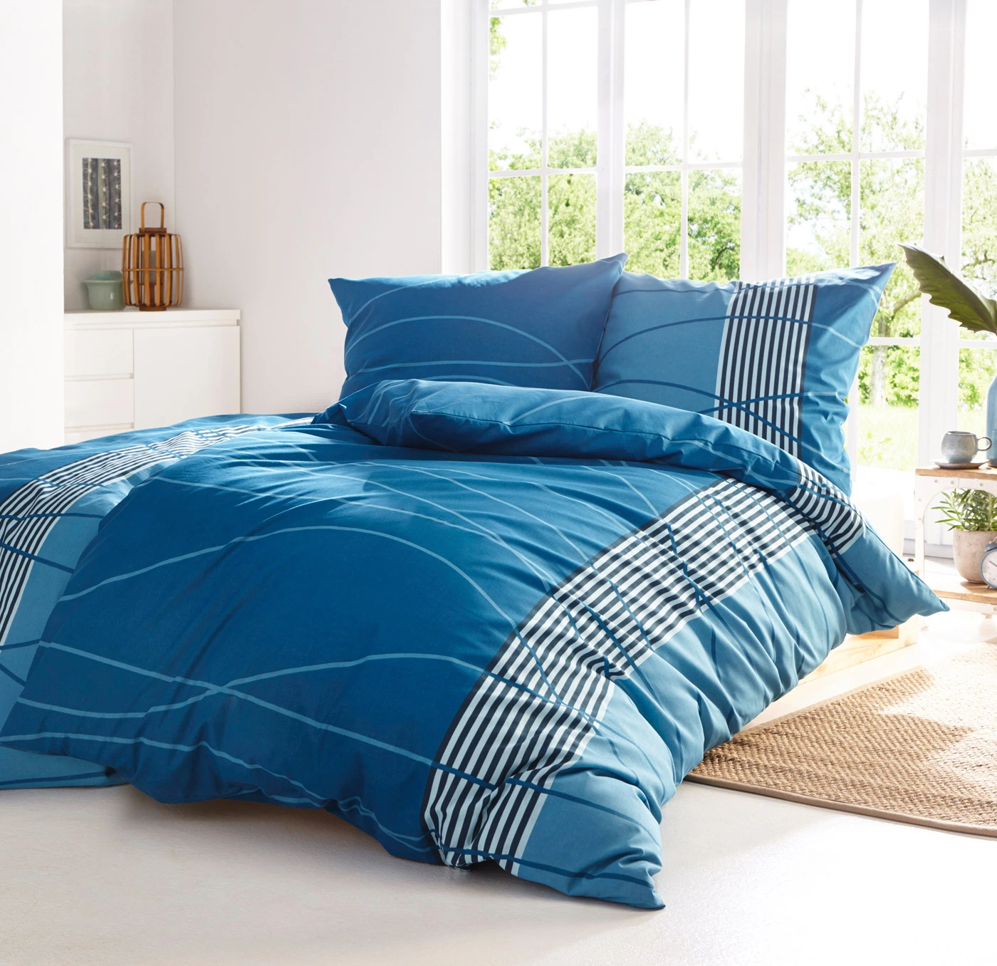 Linon dekbedovertrek • blauw • bonprix online shop