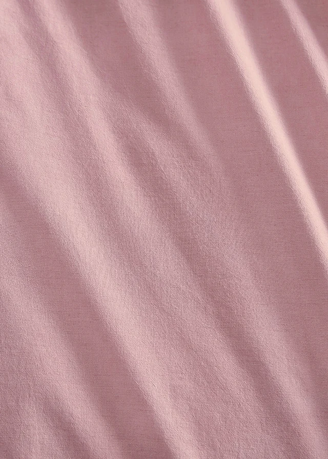 Dekbedovertrek in linnen look, Kleur: roze