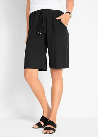 Žerzejové bermudy, barva: černá