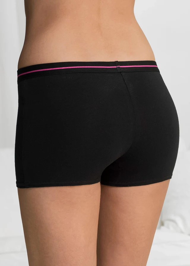 Dames boxer (set van 4), Kleur: zwart+pink+blauw