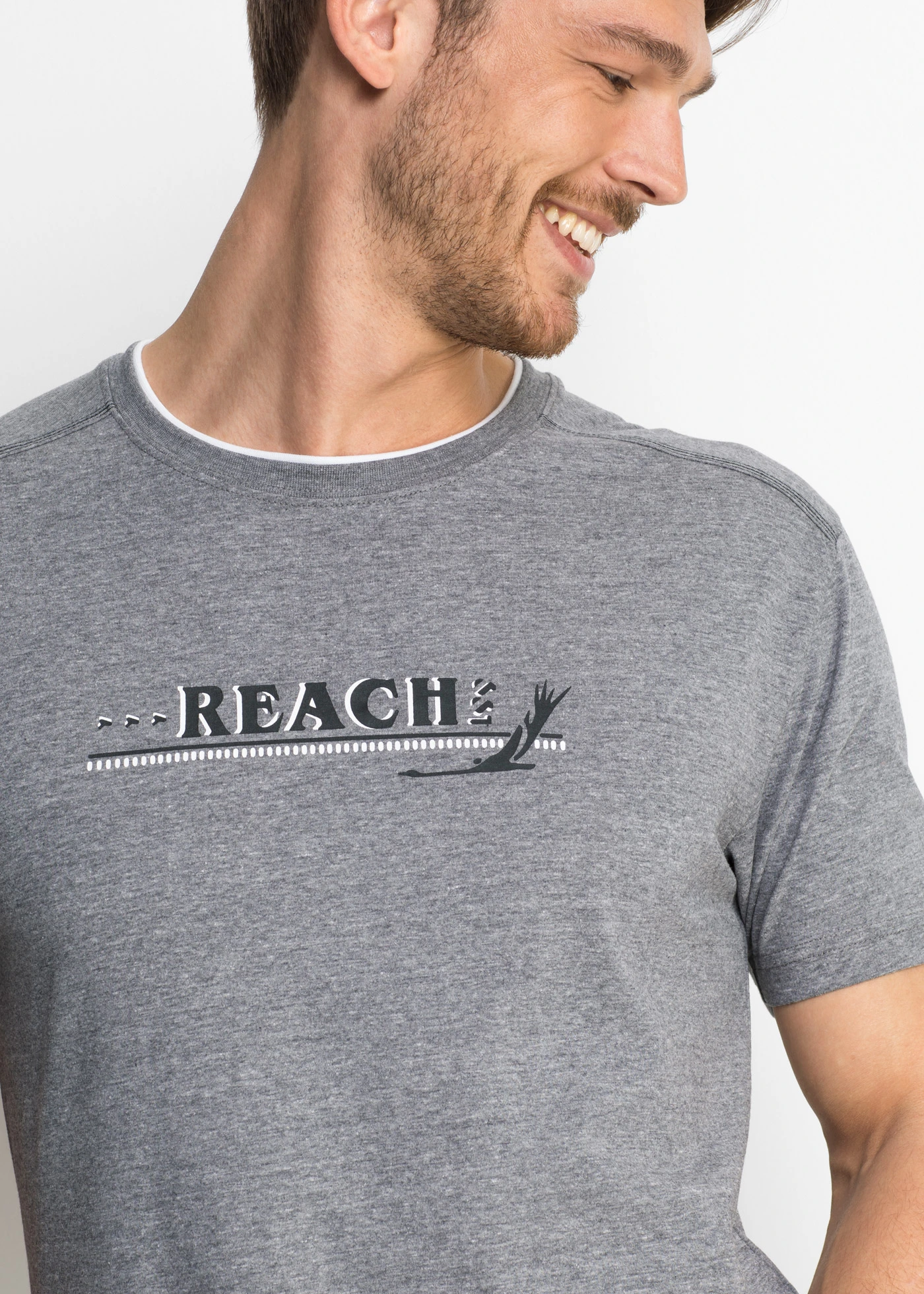 Krátké pyžamo s měkkou bavlnou • šedý melír-černá • bonprix obchod