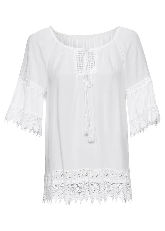 Tunique à dentelle en viscose douce