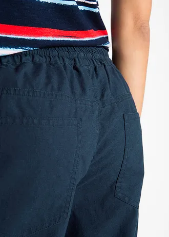 Bermuda met linnen • donkerblauw • bonprix online shop