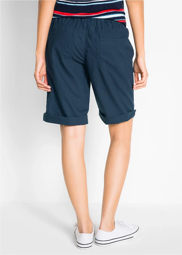 Bermuda met linnen • donkerblauw • product-page.page-title-suffix