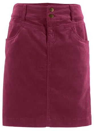 Stretch corduroy rok, Kleur: rododendronrood