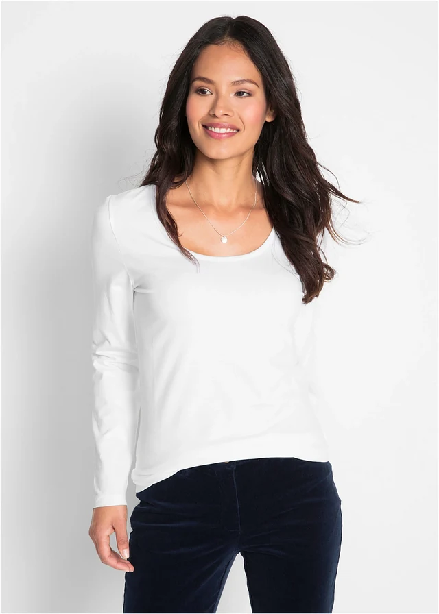 T-shirt manches longues près du corps • blanc • product-page.page-title-suffix