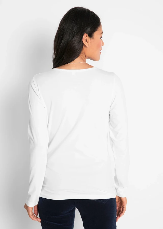 T-shirt manches longues près du corps • blanc • product-page.page-title-suffix
