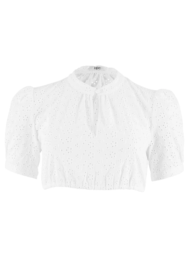 Blouse de Dirndl en broderie anglaise, Couleur: blanc