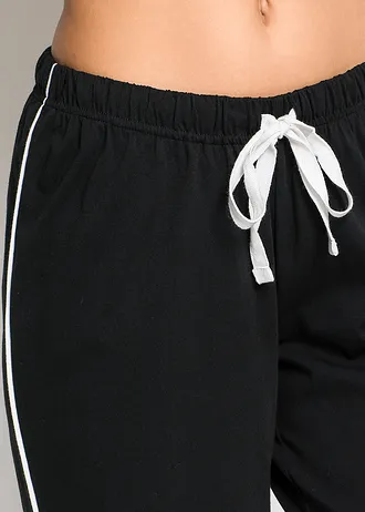 Capri pyžamo z čisté organické bavlny • černo-bílá • bonprix obchod