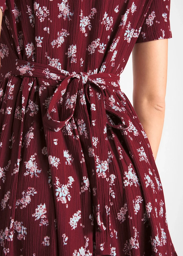 Robe 100% coton • bordeaux floral • product-page.page-title-suffix
