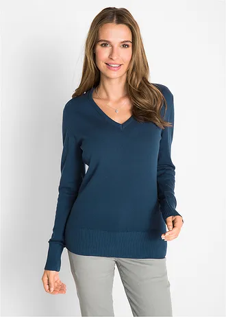 Pull en fine maille • bleu foncé • Boutique bonprix