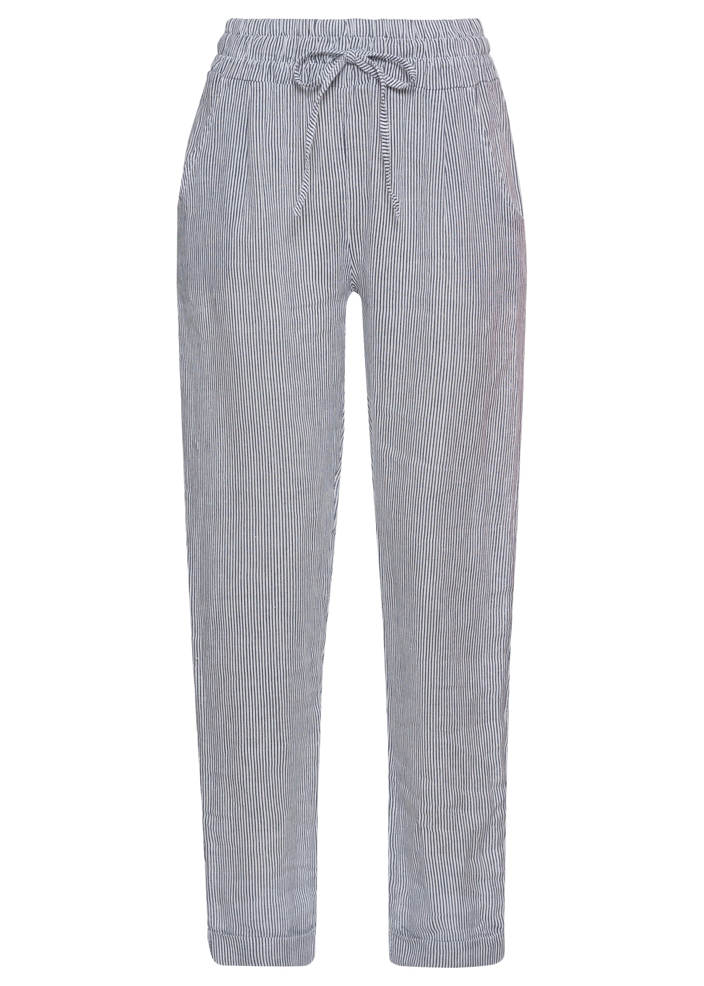 Linnen broek met TENCEL™ lyocell • blauw-wit gestreept • bonprix online shop