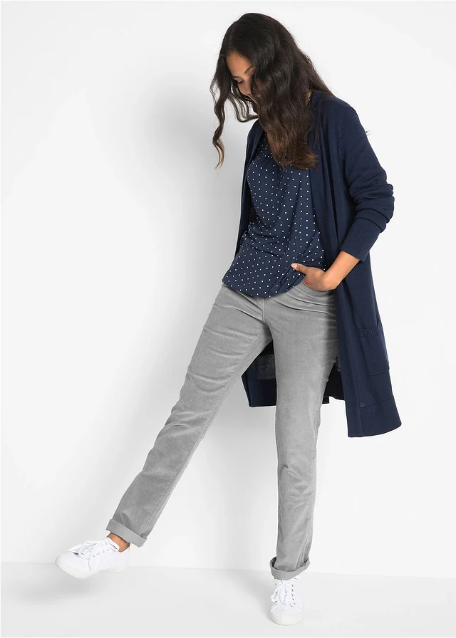 Stretch corduroy broek • grijs • product-page.page-title-suffix