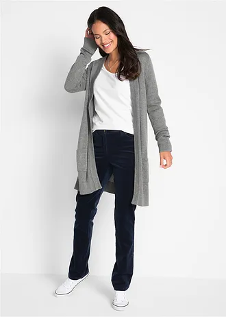 Longsleeve met ronde hals, Kleur: wit