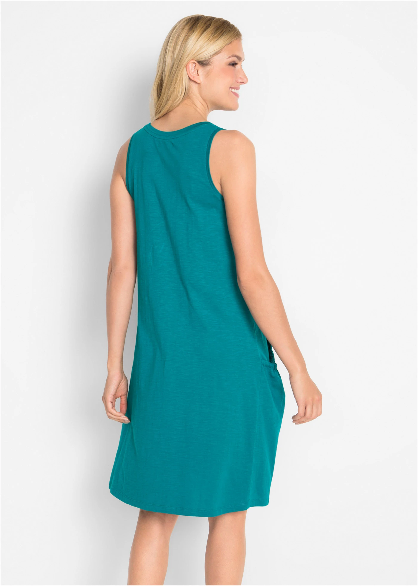 Jurk van katoen-jersey met zakken • kobaltturkoois • bonprix online shop