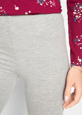 Lot de 2 leggings corsaire • gris clair chiné + noir • Boutique bonprix