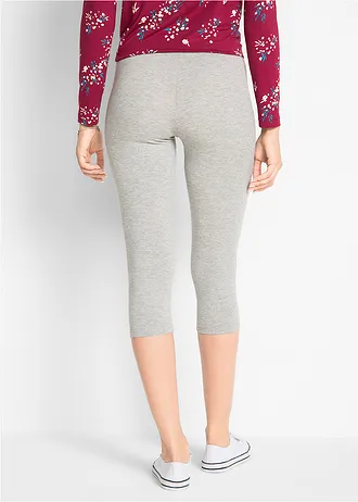 Caprilegging (set van 2) • lichtgrijs gemêleerd+zwart • bonprix online shop
