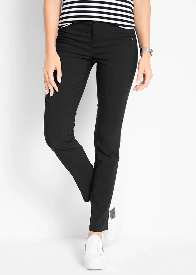 Bengaline stretch broek, straight • zwart • product-page.page-title-suffix
