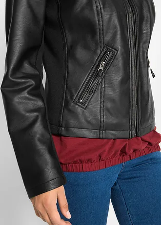 Veste enduite en viscose • noir • Boutique bonprix