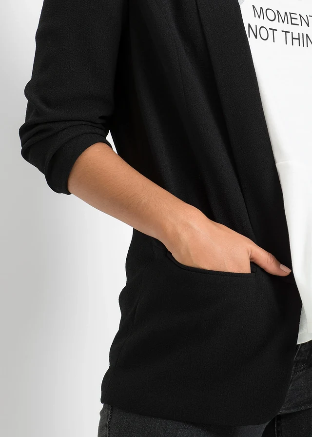Blazer long à manches drapées • noir • product-page.page-title-suffix