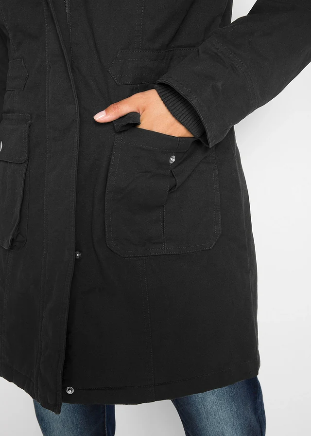Gewatteerde parka van katoen • zwart • product-page.page-title-suffix
