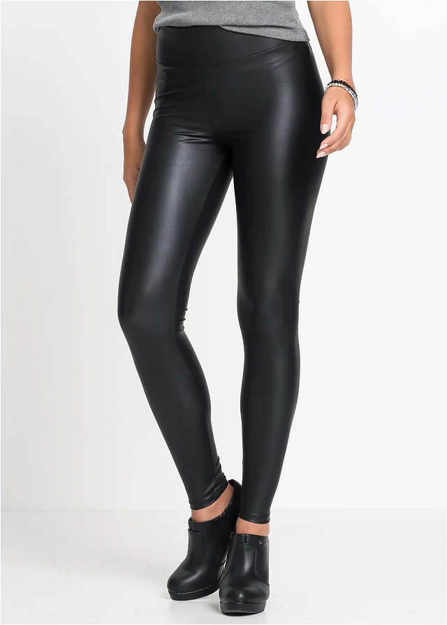 Legging enduit, Couleur: noir
