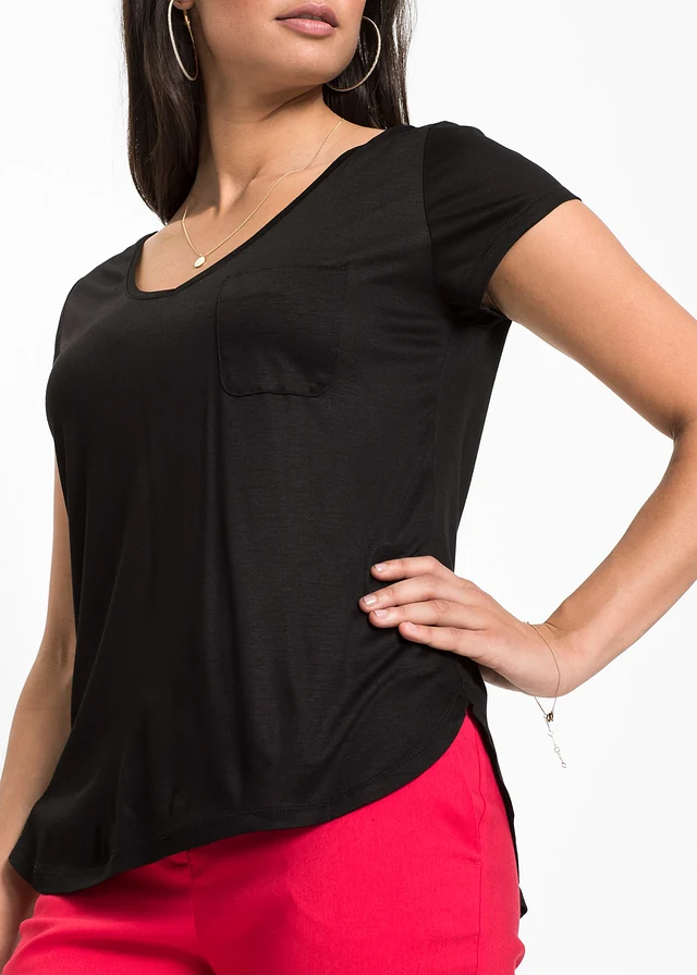 T-shirt van zachte viscose • zwart • product-page.page-title-suffix