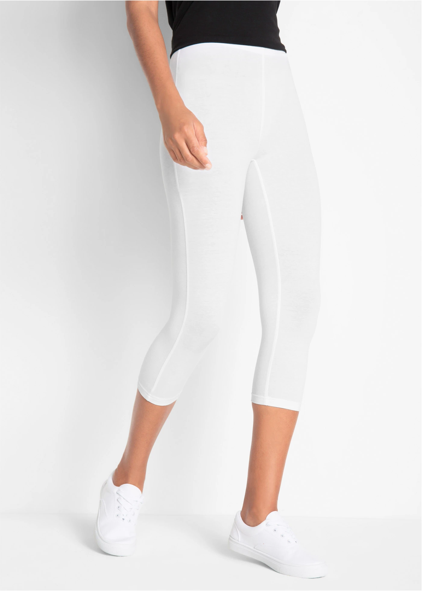 Slim fit capri legging (set van 2) • wit+zwart • bonprix online shop