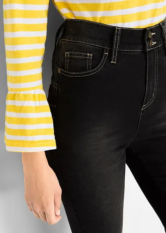 Jean slim taille haute, super extensible • noir denim used • Boutique bonprix