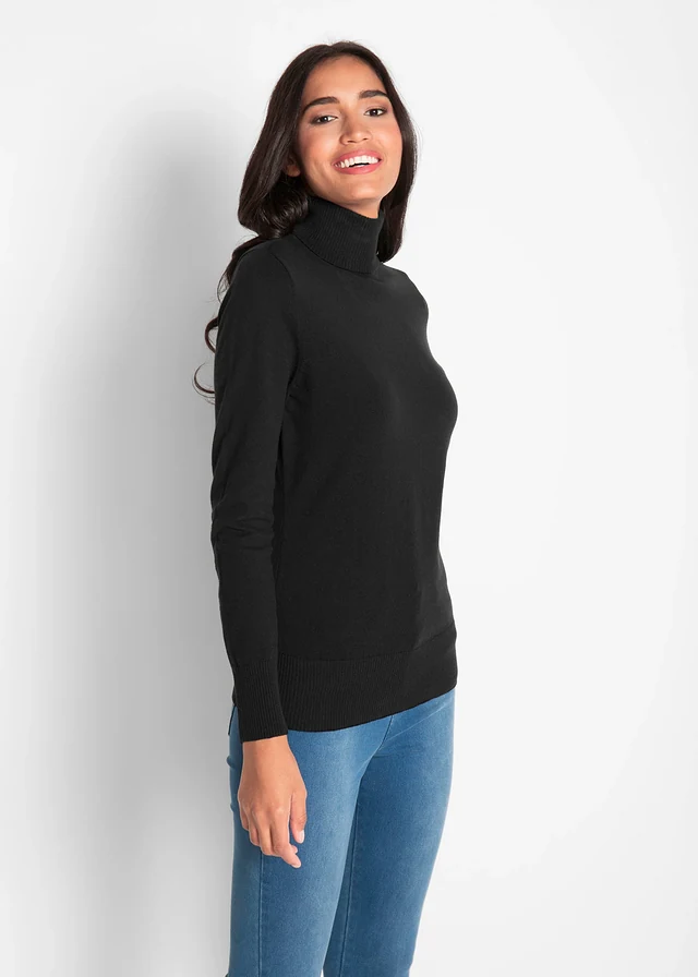 Fijngebreide coltrui, Kleur: zwart