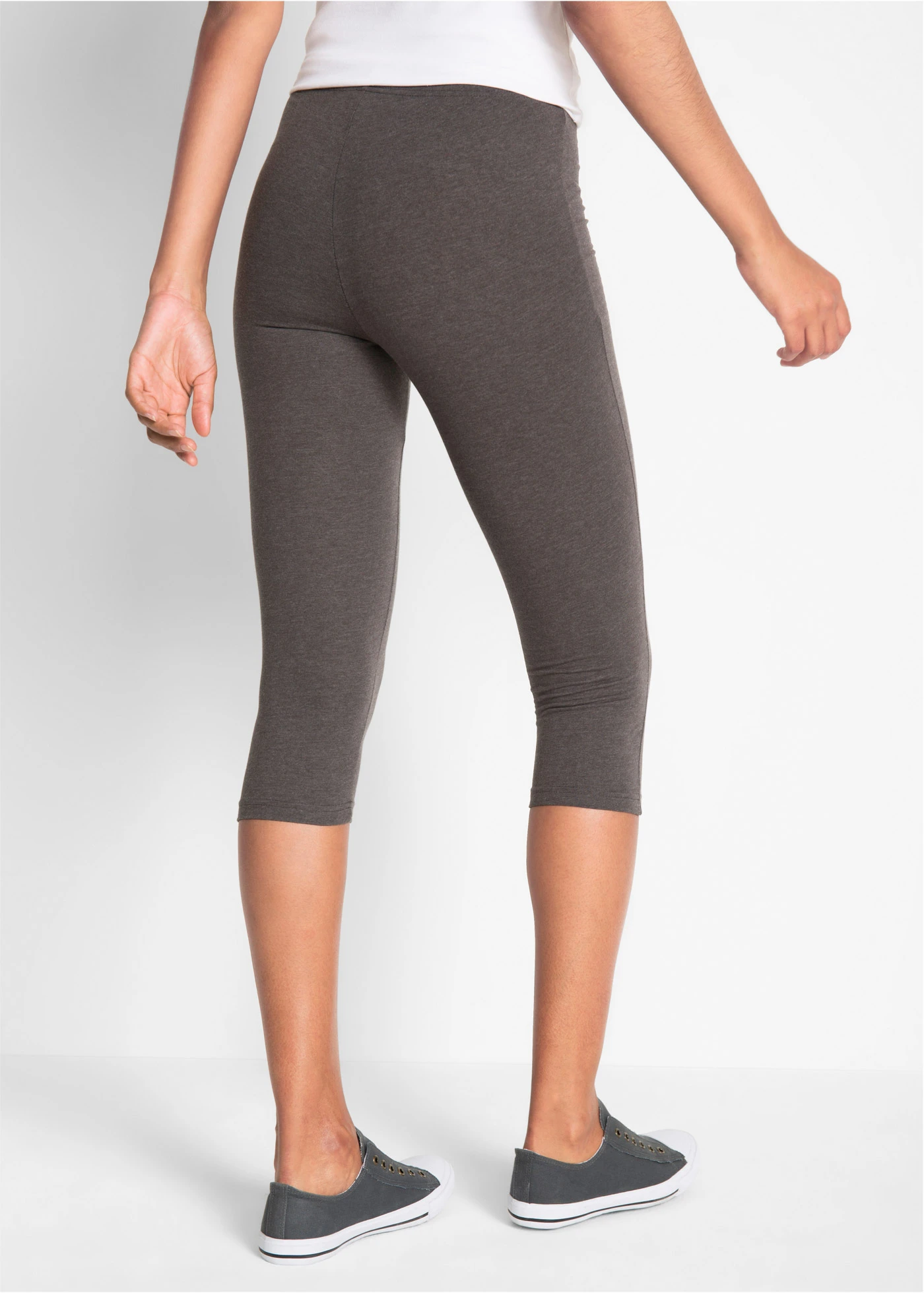 Slim fit capri legging (set van 2) • antraciet gemêleerd+zwart • bonprix online shop