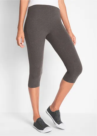Slim fit capri legging (set van 2) • antraciet gemêleerd+zwart • bonprix online shop